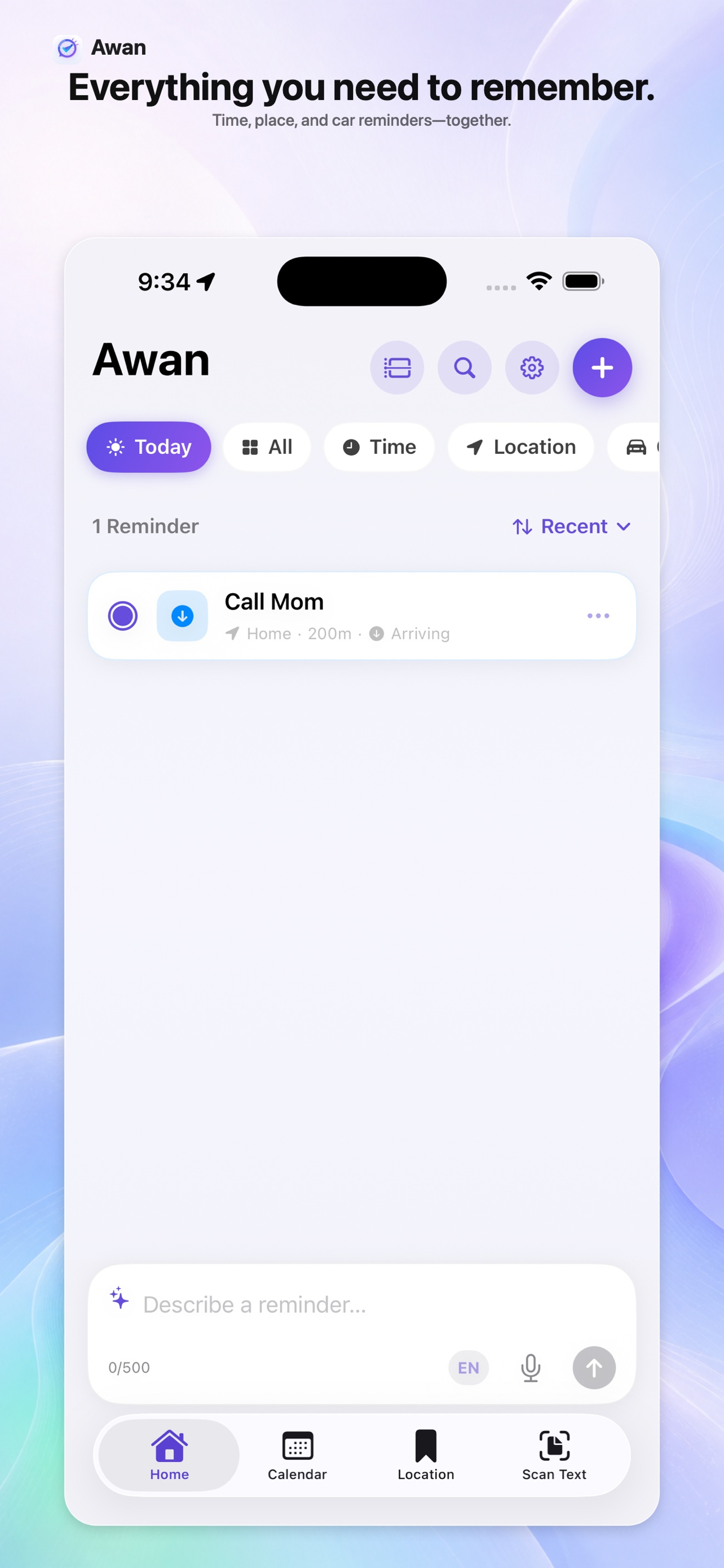 Awan app screen 2