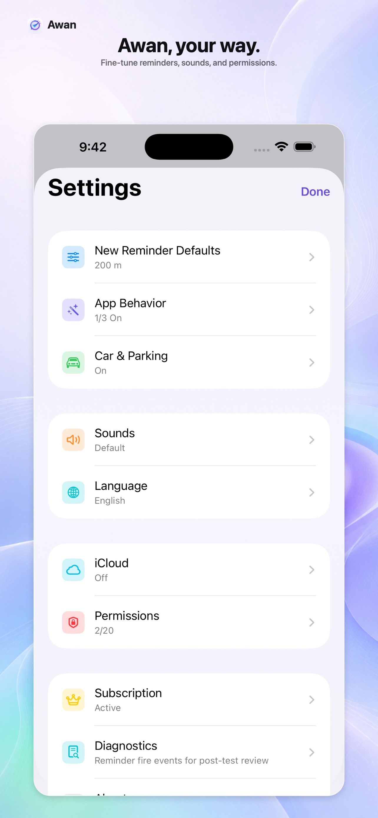 Awan app screen 9