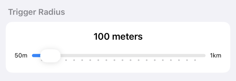 Radius slider