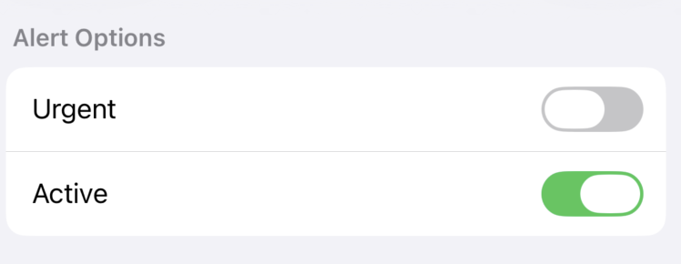 Alert options
